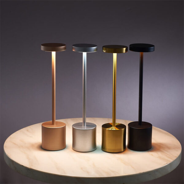Rechargeable LED Metal Table Lamp for Restaurant & Home (Rose Gold Color Only)