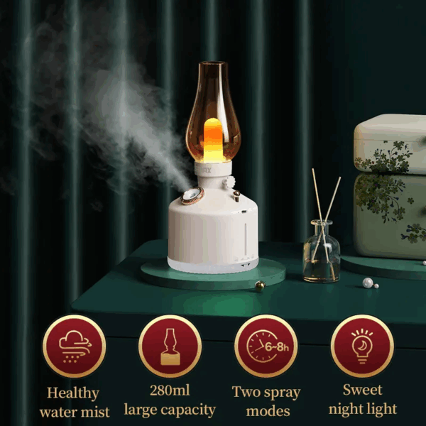 AmbiGlow: Vintage LED Lamp & Humidifier Duo